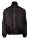 Mm6 Maison Margiela Black Polyamide Utility Jacket With Modern Silhouette In Black
