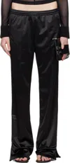 Mm6 Maison Margiela Black Polyester Jersey Lounge Pants In 900 Black