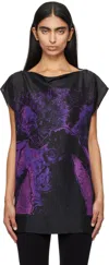 Mm6 Maison Margiela Ruffled Sleeveless Silk Blouse In 001s Zombie Print