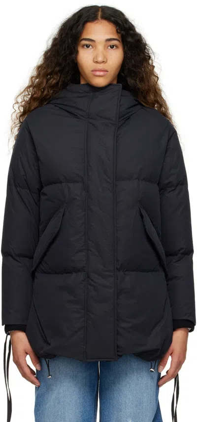 Mm6 Maison Margiela Zip-up Hooded Padded Down Jacket In 900 Black