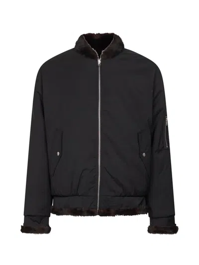 Mm6 Maison Margiela Reversible Bomber Jacket In Black