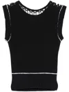 Mm6 Maison Margiela Mm6 By Maison Margiela Black Fitted Top In Black