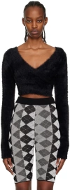 Mm6 Maison Margiela Women's Shaggy Knit Cropped Sweater In 900 Black