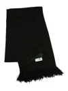 Mm6 Maison Margiela Mm6 By Maison Margiela Black Ribbed Texture Scarf With Fringed Edges In Black