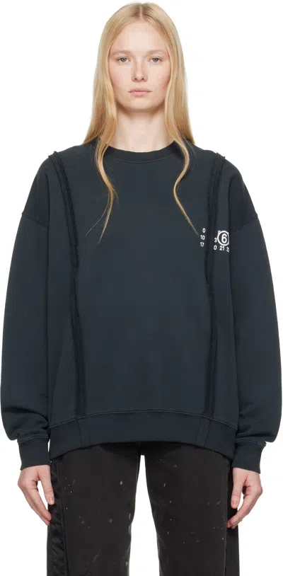 Mm6 Maison Margiela Black Ribbon Sweatshirt In 900 Black