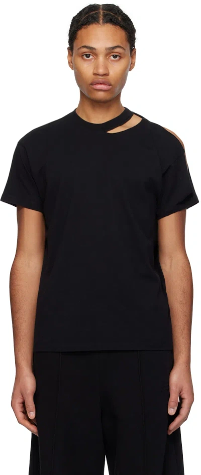 Mm6 Maison Margiela Black Safety Pin T-shirt In 900 Black