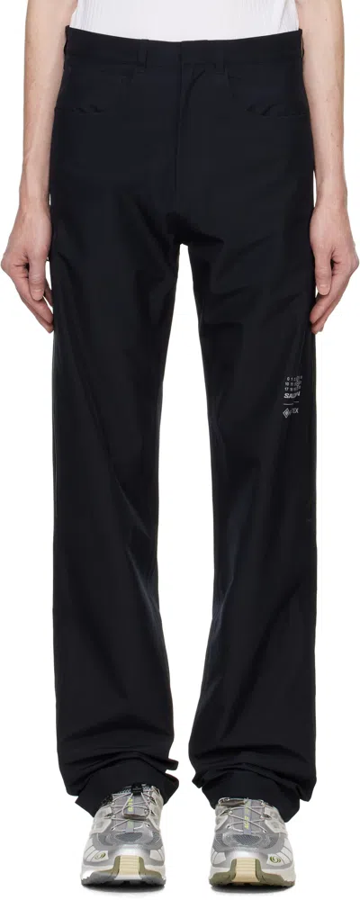Mm6 Maison Margiela Black Salomon Edition Taffeta Trousers In 900 Deep Black