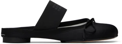 MM6 MAISON MARGIELA BLACK SATIN ANATOMIC LOGO BALLERINA SLIPPERS