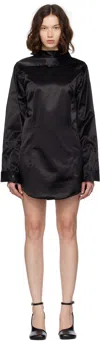 Mm6 Maison Margiela Black Satin Minidress