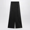 Mm6 Maison Margiela Wide-leg Satin Panel Pants In Black