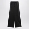 Mm6 Maison Margiela Satin Palazzo Tailored Pants In Black