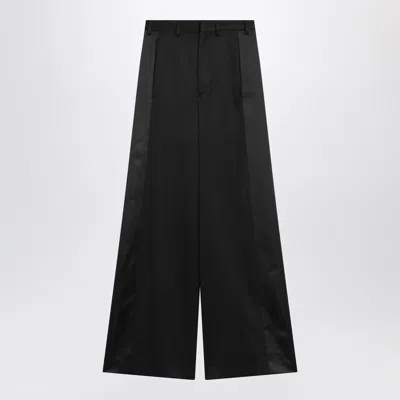 MM6 MAISON MARGIELA MM6 MAISON MARGIELA BLACK SATIN PALAZZO PANTS