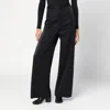 Mm6 Maison Margiela Wide-leg Satin Panel Pants In Black