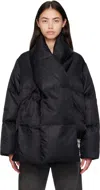 Mm6 Maison Margiela Black Scarf Down Jacket