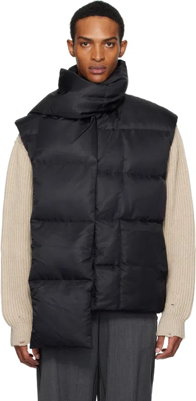 Mm6 Maison Margiela Scarf Down Vest In Black