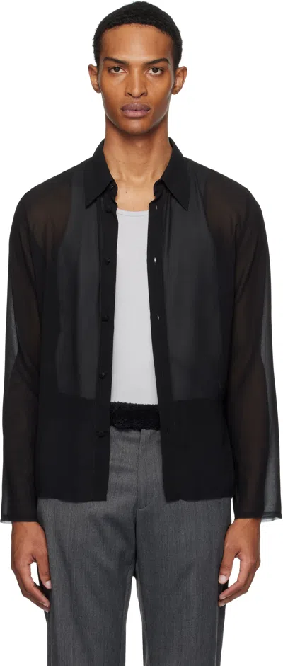 Mm6 Maison Margiela Sheer Shirt In Black