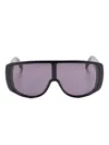 Mm6 Maison Margiela Rectangular Frame Shield Sunglasses In Black