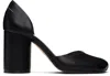 Mm6 Maison Margiela Black Shiny Vegetable Tanned Leather Court Heels In T8013 Black