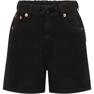 Mm6 Maison Margiela Kids' Black Shorts For Girl