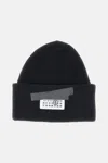 Mm6 Maison Margiela Ribbed Wool Blend Cap In Black