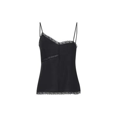 Mm6 Maison Margiela Black Silk Top