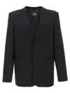 Mm6 Maison Margiela Black Single-breasted Jacket In Wool Blend In Black