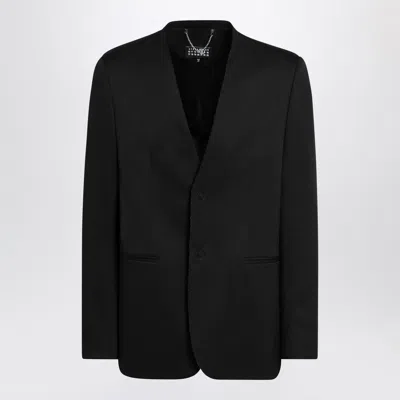 Mm6 Maison Margiela Black Single-breasted Jacket In Wool Blend