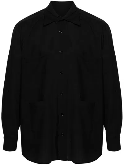 Mm6 Maison Margiela Wollhemd Mit Taschen In Schwarz