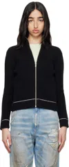 Mm6 Maison Margiela Black Slitted Camionneur Track Jacket In 900 Black