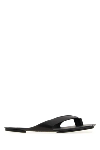 Mm6 Maison Margiela Black Solid Slippers