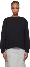 Mm6 Maison Margiela Black Spliced Logo Sweatshirt In 899 Washed Black