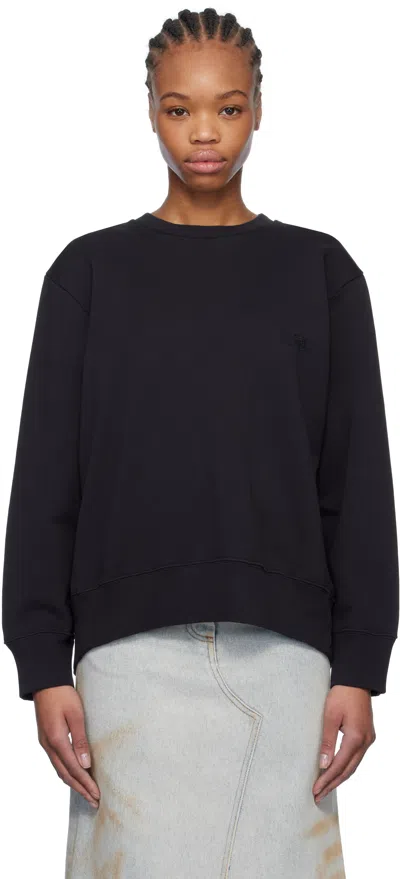 Mm6 Maison Margiela Black Spliced Logo Sweatshirt In 899 Washed Black
