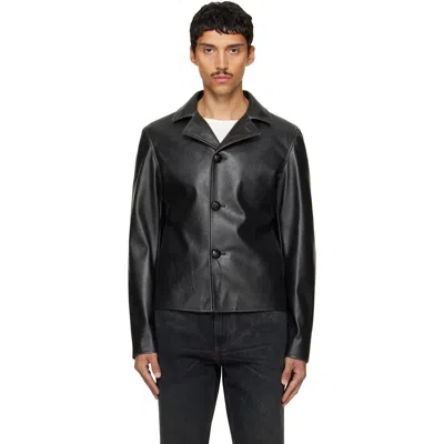 Mm6 Maison Margiela Black Sports Faux-leather Jacket In Animal Print