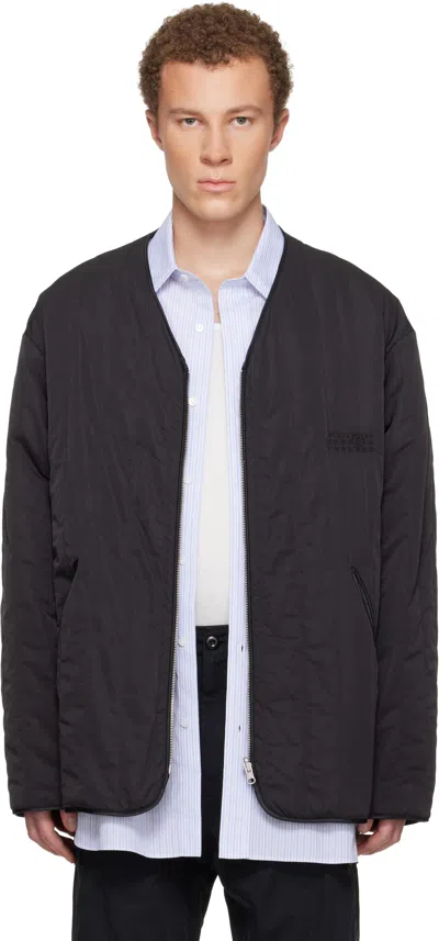 Mm6 Maison Margiela Black 'sportsjacket' Reversible Jacket In Blue