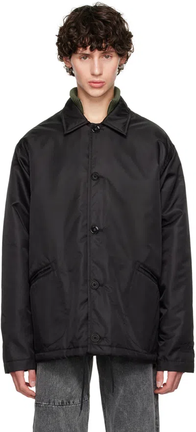 Mm6 Maison Margiela Black Spread Collar Jacket In 900 Black
