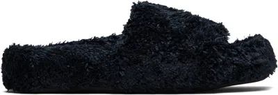 Mm6 Maison Margiela Spugna Vichy Slippers In Black