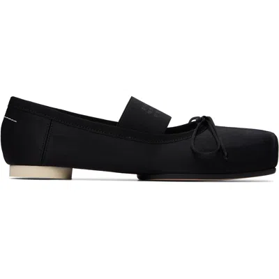 Mm6 Maison Margiela Black Square Toe Ballerina Flats