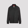 Mm6 Maison Margiela Black Stand-up Ribbed Collar Jacket In Black