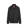 Mm6 Maison Margiela Black Stand-up Ribbed Collar Jacket In Black