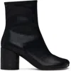 Mm6 Maison Margiela Mm6 By Maison Margiela Black Leather Ankle Booties In Black