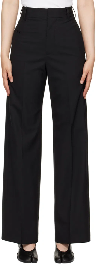 Mm6 Maison Margiela Black Stitch Trousers In 900 Black