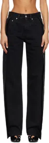 Mm6 Maison Margiela Black Straight-leg Jeans In Multi