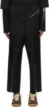 Mm6 Maison Margiela Black Straight-leg Trousers In 900 Black