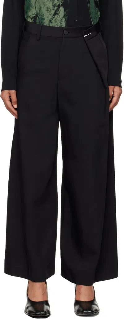 Mm6 Maison Margiela Black Straight Leg Trousers In 900 Black