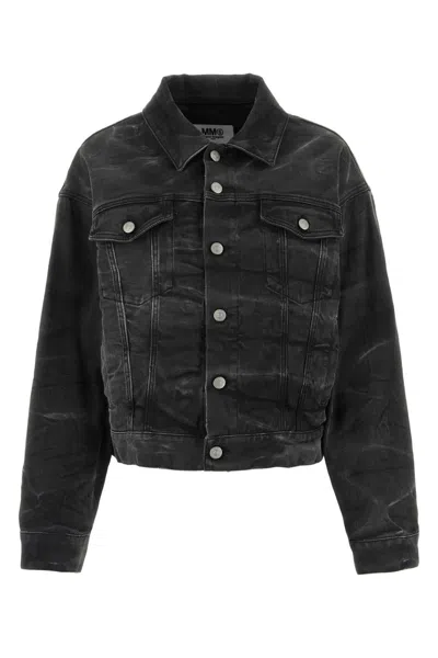 MM6 MAISON MARGIELA MM6 MAISON MARGIELA BLACK STRETCH DENIM JACKET