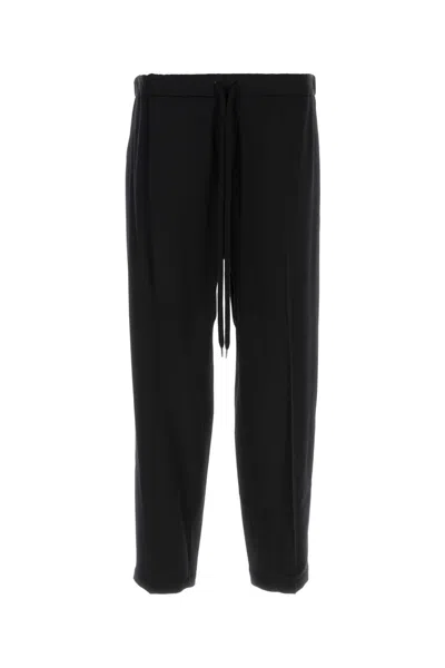 Mm6 Maison Margiela Black Stretch Polyester Blend Pant