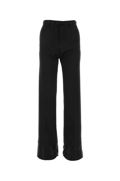 Mm6 Maison Margiela Black Stretch Polyester Blend Pant
