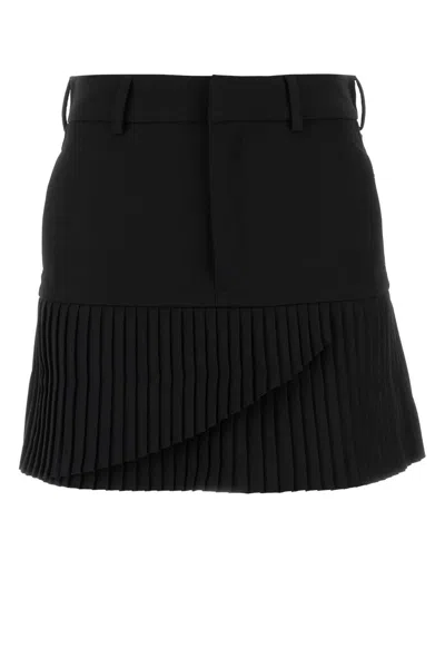 MM6 MAISON MARGIELA MM6 MAISON MARGIELA BLACK STRETCH TWILL MINI SKIRT
