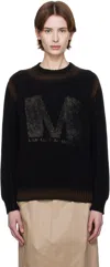 Mm6 Maison Margiela Black Sunbleached Logo Crewneck Sweater In 002s Black/black