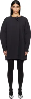 Mm6 Maison Margiela Black Sweat Jersey Darting Minidress In 899 Washed Black